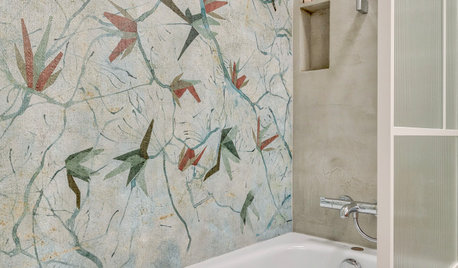 Focus Matière : Du papier peint dans la douche et en cuisine