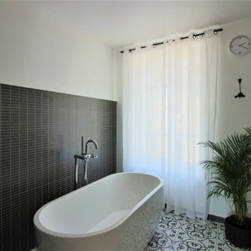 Création d'une salle bain "authentique" dans une maison neuve