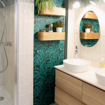 Haut Belleville, aménagement et décoration d'une salle de bain, Paris XXe