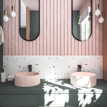 Perspective 3D rénovation de la salle de douche