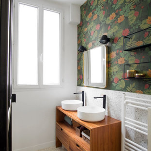 75+ Badezimmer mit Steinplatten und freistehendem Waschtisch Ideen