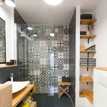 Rénovation complète F4 - salle de bain contemporaine