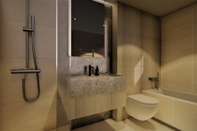 This is an example of a modern bathroom in Nice.