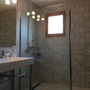 Salle de bain ambiance carreaux ciment