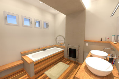 Aménagement d'une salle de bain contemporaine.