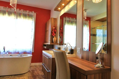 Example of a trendy master bathroom design in Montreal