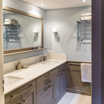 SALLE DE BAINS EN MEDIUM LAQUE VALENCAY & SES PLANS EN POUDRE DE MARBRE