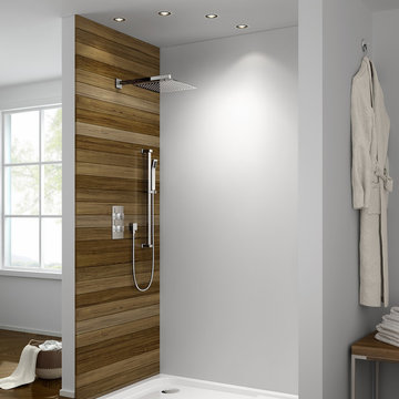 Square Thermostatic Concealed Shower Kit with 300mm Head and Wall Mounted Rail K