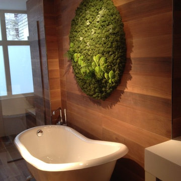 Une salle de bain rétro-nature