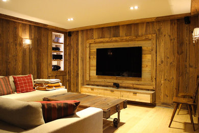 Photo of a rustic home cinema in Other.