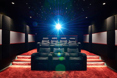 Idées déco pour une salle de cinéma moderne.