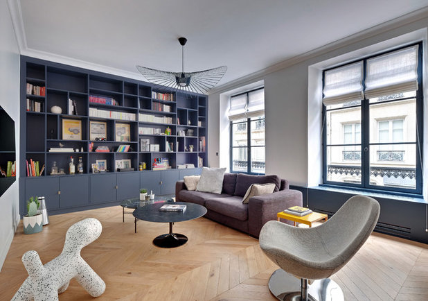 Contemporary Family  Room by Anne Chemineau - Decor Interieur