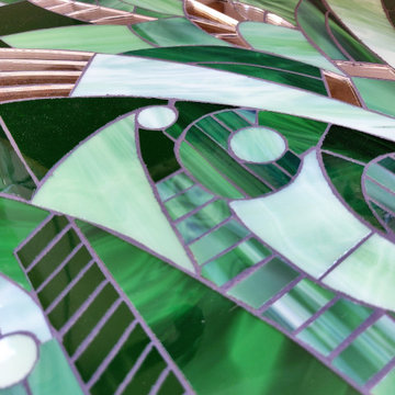 Panneau mural Retropical - Art déco mosaïque de verre
