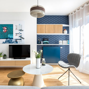Personnalisation en douceur pour ce studio neuf de 50 m2.