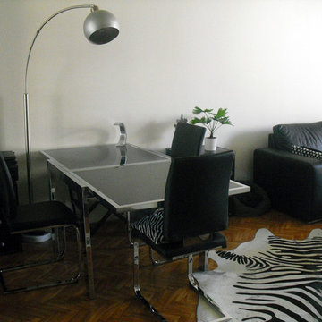Salon 19 m² –  Allure smoking noir & blanc