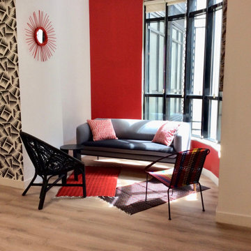 Salon contemporain, ethnique, graphique.