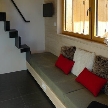 Un chalet contemporain banquette déplié
