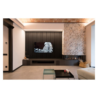 Mueble de tv con chimenea  Home decor, House interior, Fireplace design