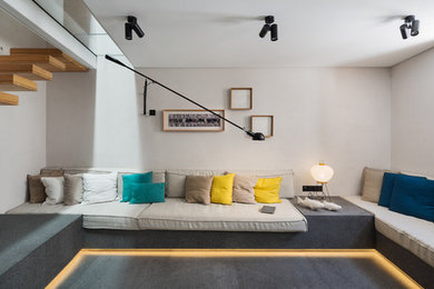 Foto di un soggiorno minimalista di medie dimensioni e chiuso