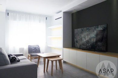 Imagen de salón moderno pequeño