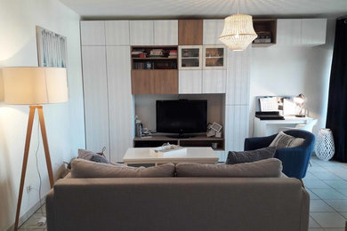 Living room - coastal living room idea in Marseille