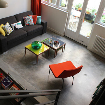 Aménagement d'un appartement-loft, Paris XXe - Pièce à vivre