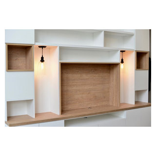 Bibliothèque et meuble TV sur-mesure - Modern - Living Room - Paris - by  P-POSE | Houzz