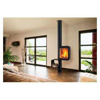 CHEMINÉE CENTRALE / CENTRAL FIREPLACE - Contemporáneo - Salón ...
