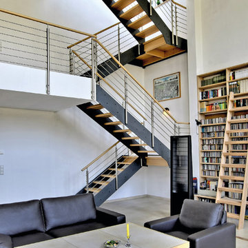 Escalier industriel dans un loft