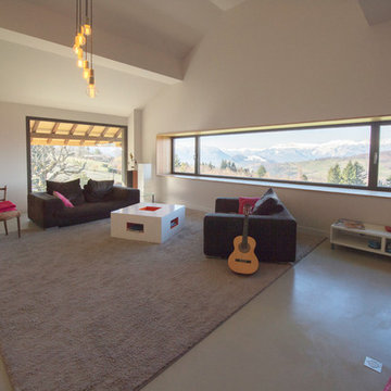 Habiter une grange - salon contemporain