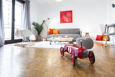 Cette photo montre un salon scandinave.