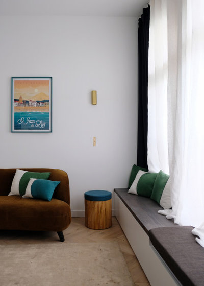 Contemporain Salon Projet de rénovation complète d’un appartement à Saint Jean de Luz