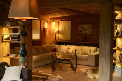 This is an example of a rustic living room in Paris.