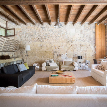 Salon campagnard dans un loft