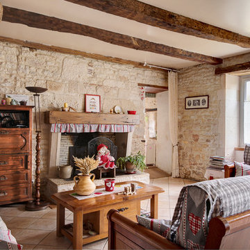 Salon campagnard dans une belle maison