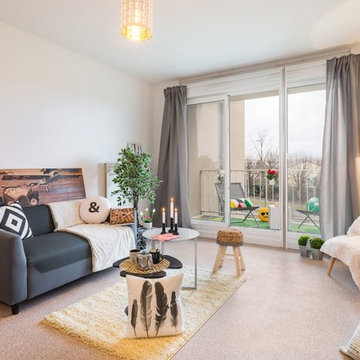 Salon contemporain dans l'appartement T4 en Saône-et-Loire (71)