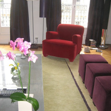 Salon rouge et violet - Appartement 150 M² Paris 75007 Salon