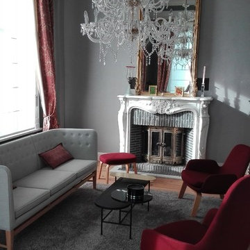 Salon scandinave dans un intérieur classique