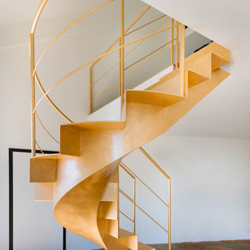GOLD PAINTED STAIRCASE -Private Residence