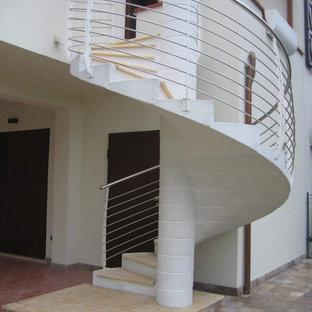 Scala in ca prefabbricato, pedata marmo, ringhiera anti salita