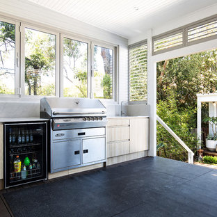 Photo of a small beach style detached granny flat in Sydney.