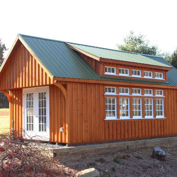 14'x30' Pine Board & Batten New England Barn "Home Office"