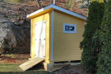 Example of a small minimalist detached garden shed design in Boston