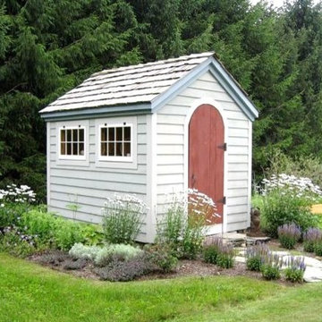 8×12 Gable – With optional horizontal siding & arched door