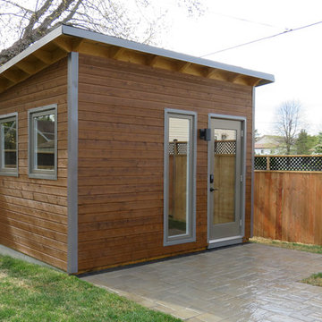Backyard Escape Office custom Maibec Siding with a matching Garden Shed 12'x9'