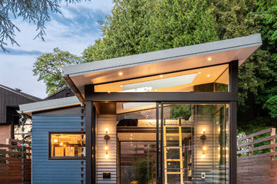 Inspiration for a small contemporary detached guesthouse remodel in Seattle