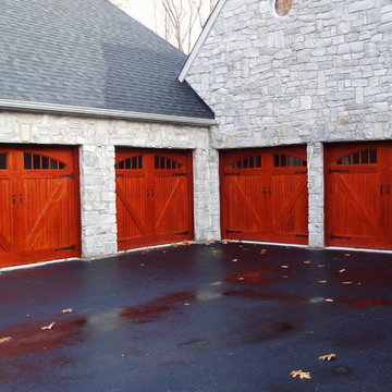 Beautifully stained wooden garage doors