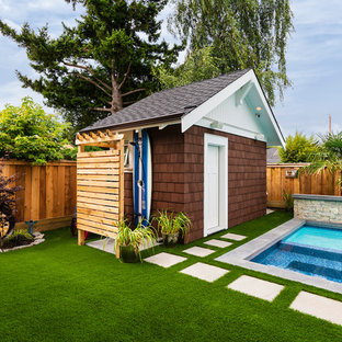 Design ideas for a large beach style detached shed and granny flat in Vancouver.