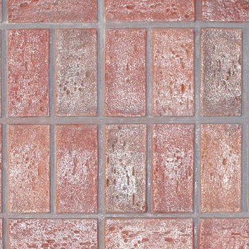 Brick Pattern Stamped Overlay for Garage Floor
