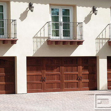 California Dream 03 | Wood Garage Doors Custom-Crafted for a Spanish Style Home!